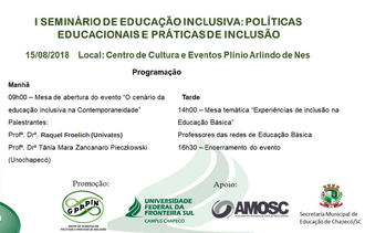 cartaz com a programação do seminário