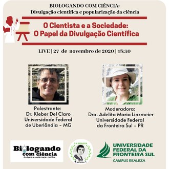 Cartaz de divulgação do Projeto Biologando: Importância da divulgação científica