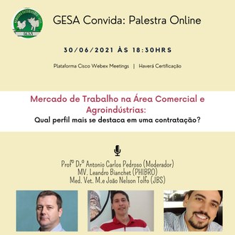 Cartaz de divulgação Palestra Trabalho na Área Comercial e Agroindústrias 1