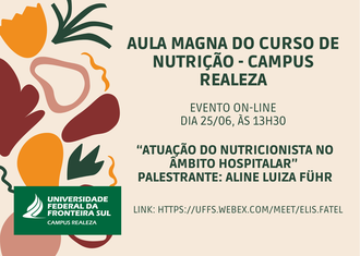 Cartaz de divulgação Aula Magna do curso de Nutrição