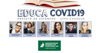 Imagem mostra a equipe do projeto e a marca da UFFS - Campus Chapecó