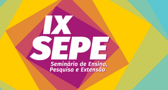 Imagem colorida com o texto "IX SEPE" ao centro