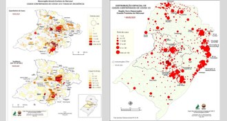 Imagem de dois mapas produzidos pelos membros do projeto