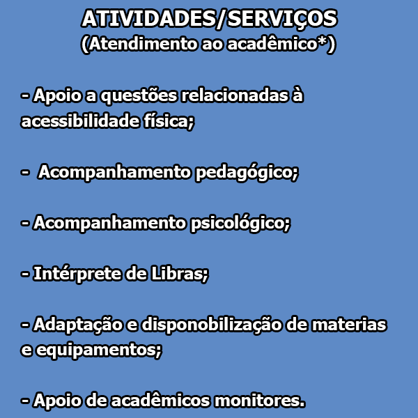 Atividades/Serviços - Acessibilidade LS