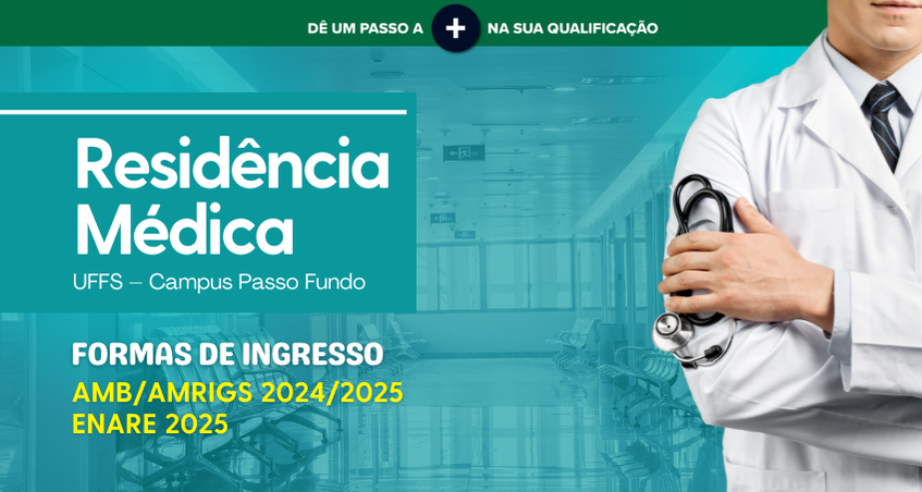 Cartaz com informações sobre processo seletivo residências médicas campus passo fundo 2024