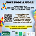 07112023 - Cartaz de divulgação para pesquisa sobre perfil de crianças e adolescentes com Transtorno do Espectro Autista - Campus Realeza