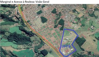 Imagem de trevo de acesso Campus Realeza (Divulgação/AMSOP)