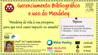 Cartaz sobre Curso sobre Gerenciamento bibliográfico e aplicativo Mendeley