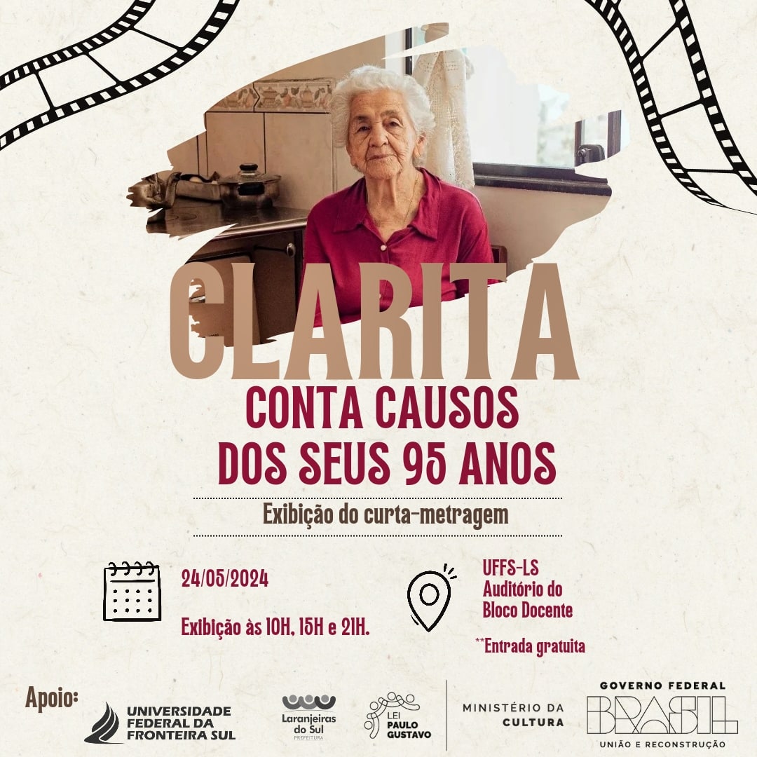 Exibição de Curta Metragem: "Clarita conta causos dos seus 95 anos"