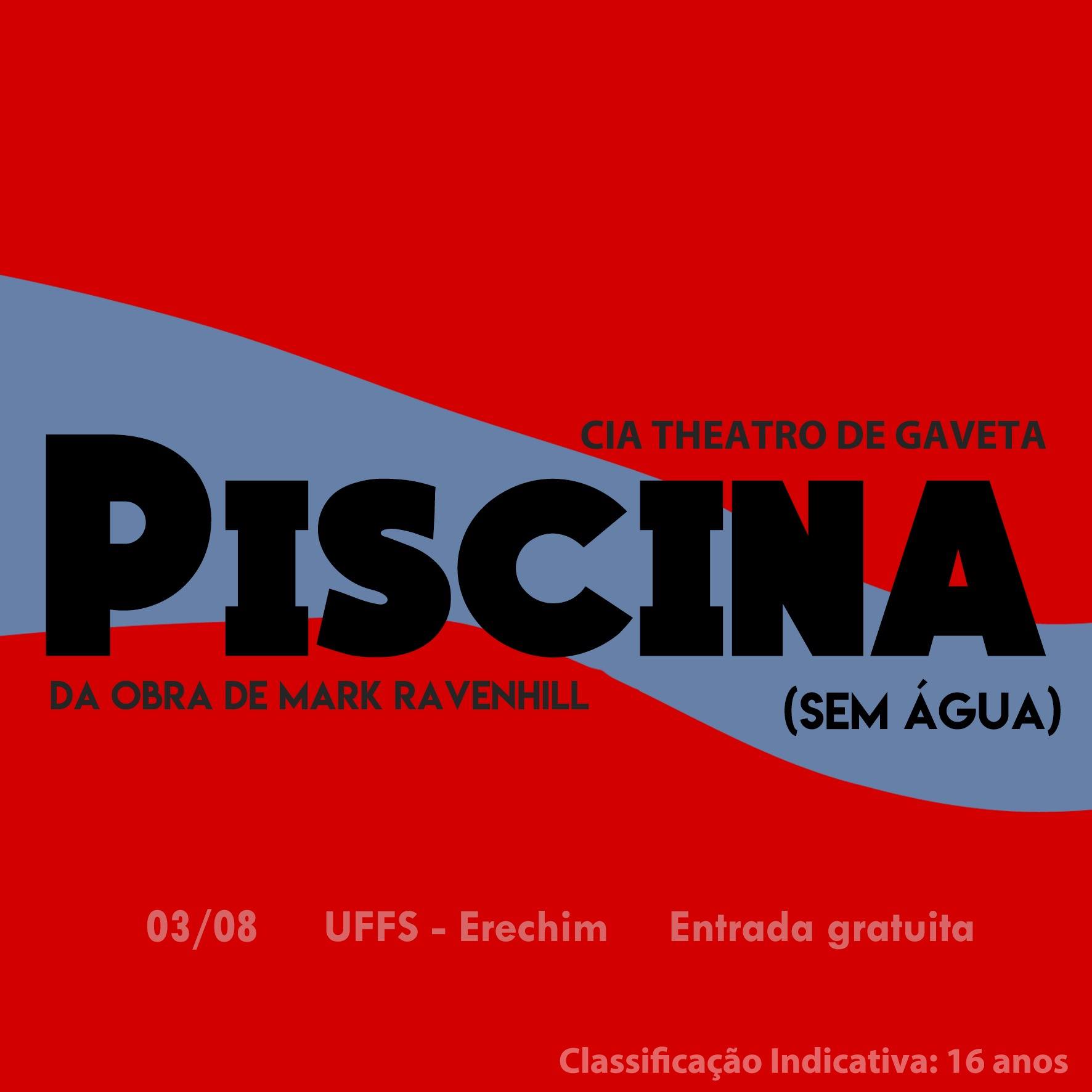 Ilustração em vermelho da peça teatral Piscina