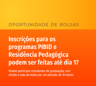 Cartaz com informações sobre programa de bolsas