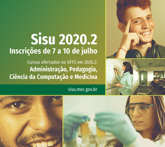 Cartaz com informações sobre início de inscrições sisu 2020.2