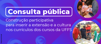 Cartaz consulta pública extensão nos cursos de graduação e pós-graduação da UFFS