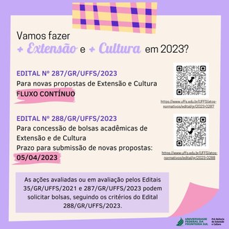 Editais de extensão e cultura 2023