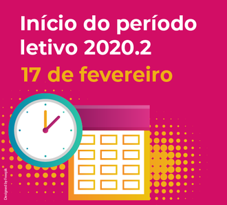 Card com informações sobre inicio semestre letivo 2020.2