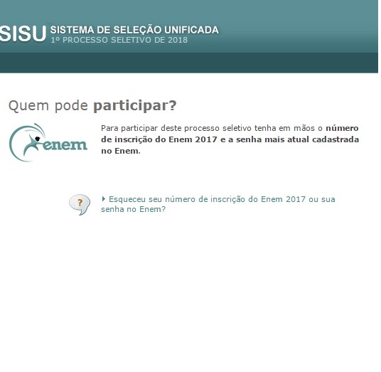 Print de tela do site do SiSU