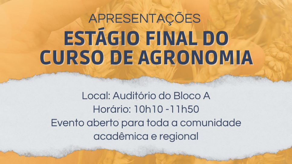 Apresentação de estágio final do curso de Agronomia