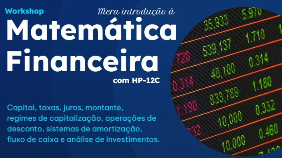 Workshop sobre matemática financeira com calculadora HP-12C está com inscrições abertas