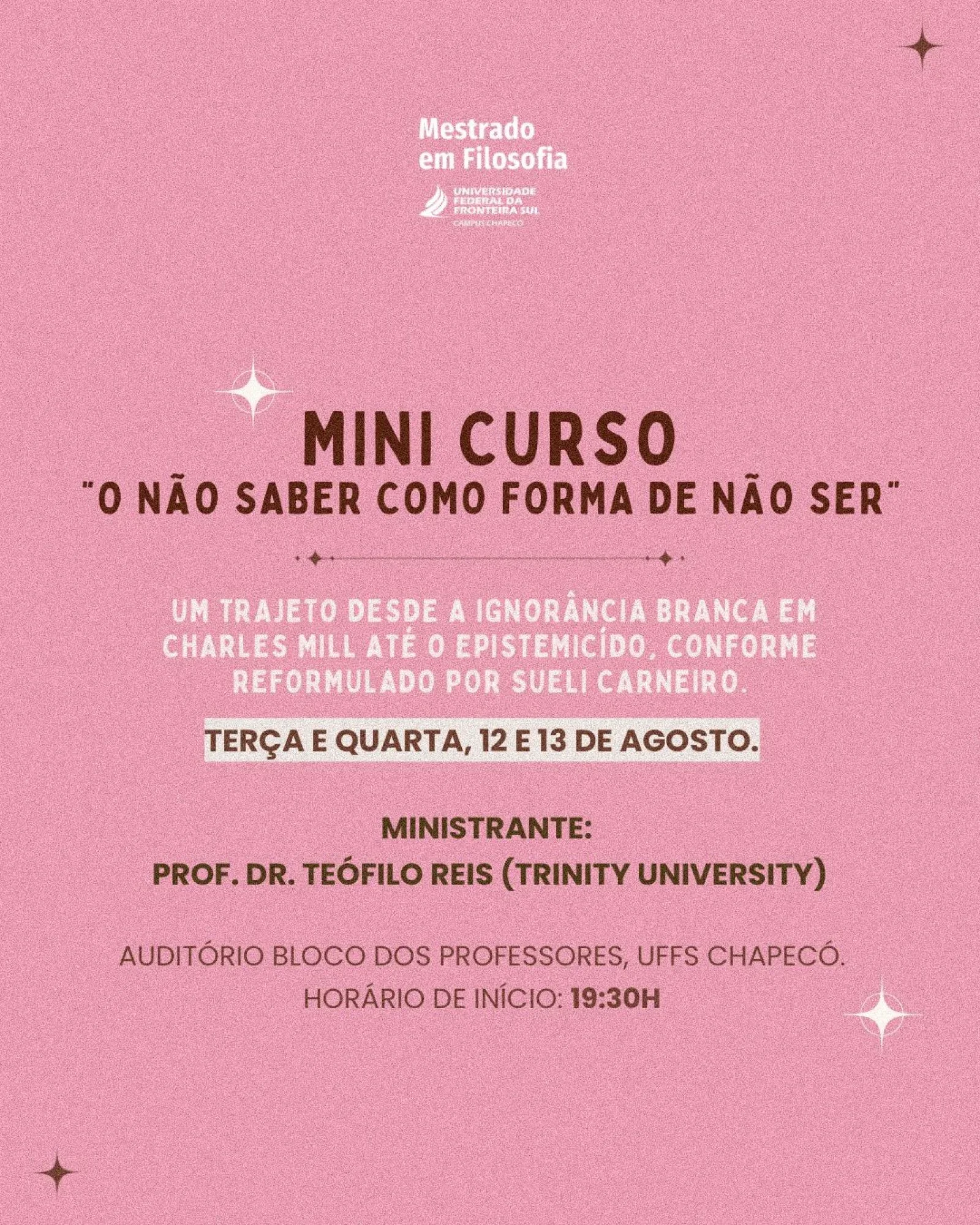 Mini Curso: O Não Saber como forma de não ser