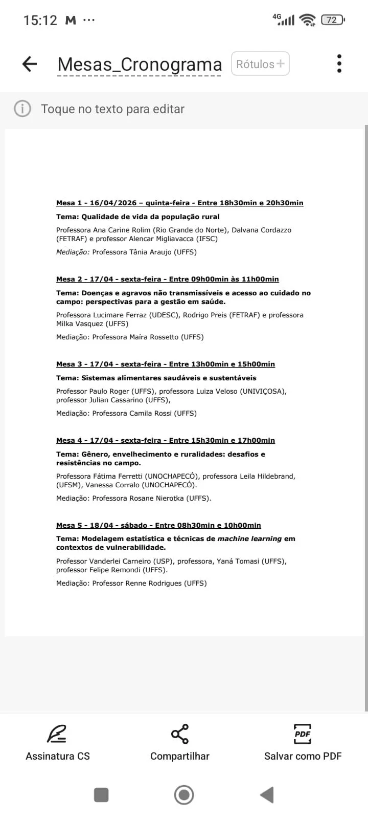 I Simpósio Regional sobre Saúde em Territórios Rurais